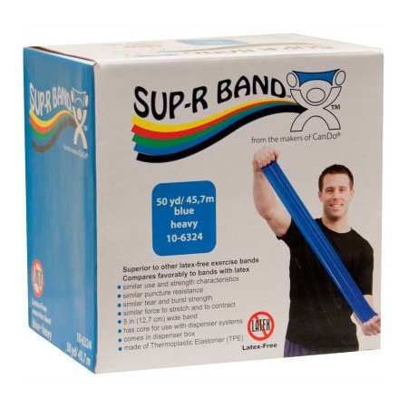 Fabrication Enterprises Sup-R Band Latex Free Exercise Band, Blue, 50 Yard Roll/Box 1616108